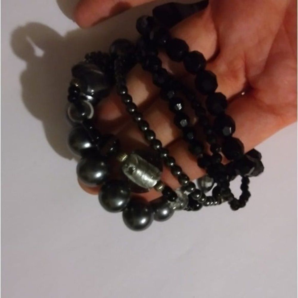 ‎Gothic marble stacked bracelets